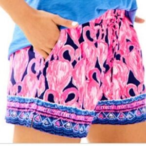 Lilly Pulitzer Katia Short High Tide Via Amor Flamingo Shorts Size XS